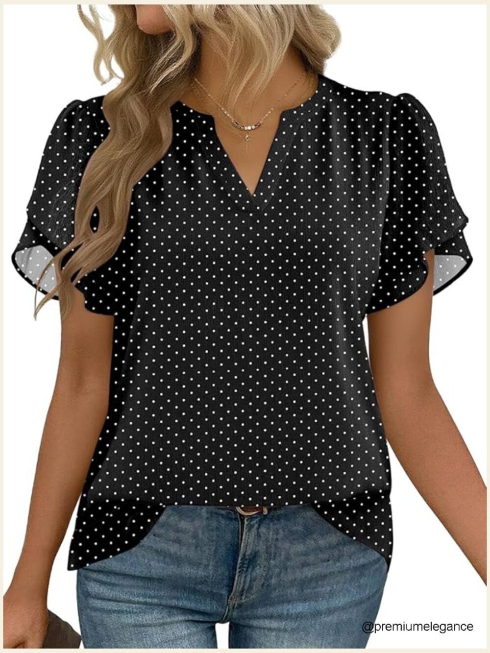 Short Sleeve V Neck Blouse Flowy Pleated Tunic Work Top